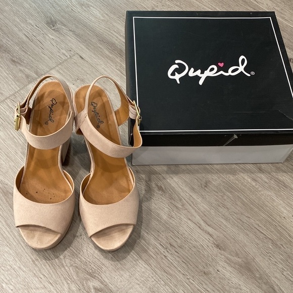 Qupid Pink Suede Heel Sandals - Picture 7 of 8